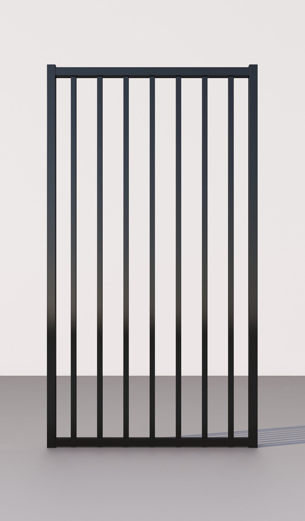 Flat Top Single Gates Steel 950 x 1.8 High Powder coated Black